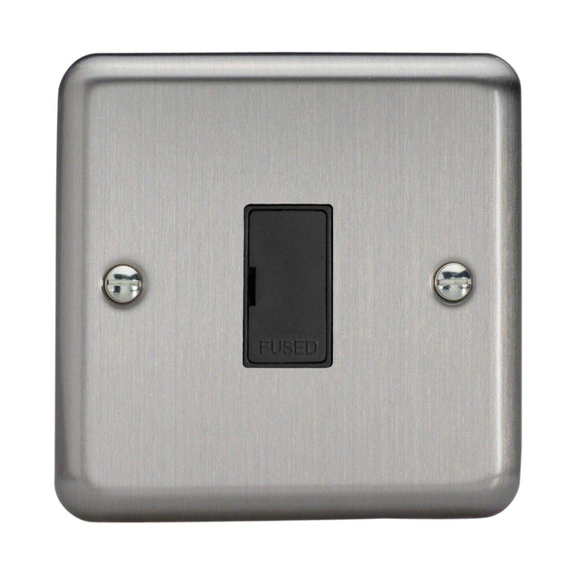 Varilight Classic Matt Chrome 13A Unswitched Fused Spur Black