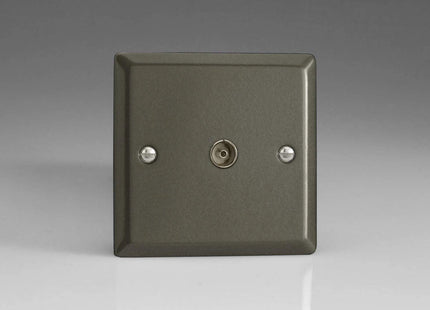 Varilight TV Socket Outlet (Neutral Insert) Classic Graphite XP8