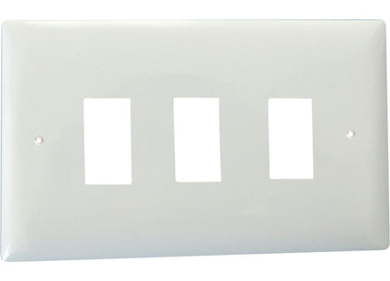 Varilight XOPGY3 PowerGrid Polar White 3 Gang Grid Plate (Twin Plate)