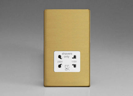 Varilight Dual Voltage Shaver Plug Socket 240V/115V 240V/115V Brushed Brass XDBSSWS