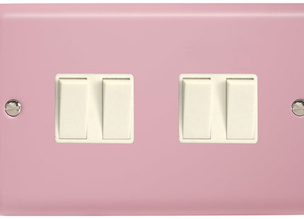 Varilight 4 Gang (Quad), 1or 2 Way 10 Amp Switch, Classic Lily Rose Pink XY9W.RP