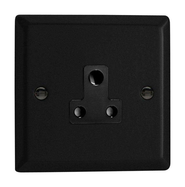 Varilight XYRP5AB.MB Urban Matt Black 1-Gang 5A Round Pin Plug Socket