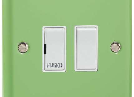 Varilight 1-Gang (Single), 13 Amp Switched Fused Spur, Classic Lily Beryl Green XY6W-BG