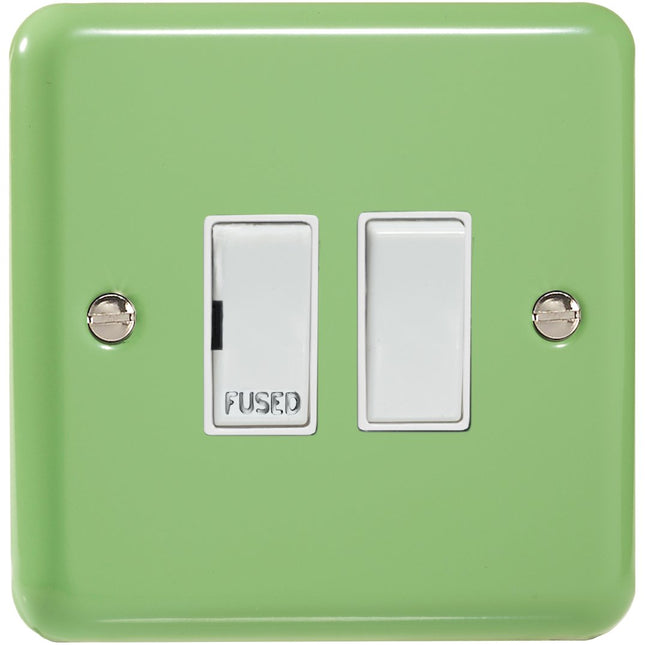 Varilight 1-Gang (Single), 13 Amp Switched Fused Spur, Classic Lily Beryl Green XY6W-BG