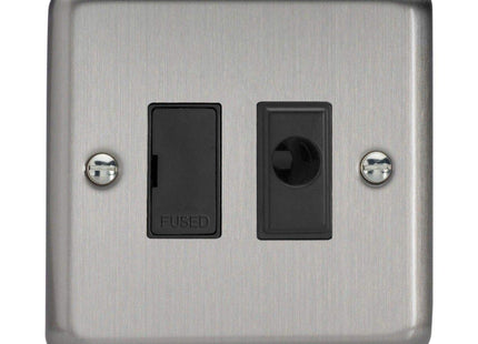 Varilight 13A Unswitched Fused Spur + Flex Outlet Matt Chrome XS6UFOB