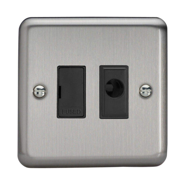 Varilight 13A Unswitched Fused Spur + Flex Outlet Matt Chrome XS6UFOB