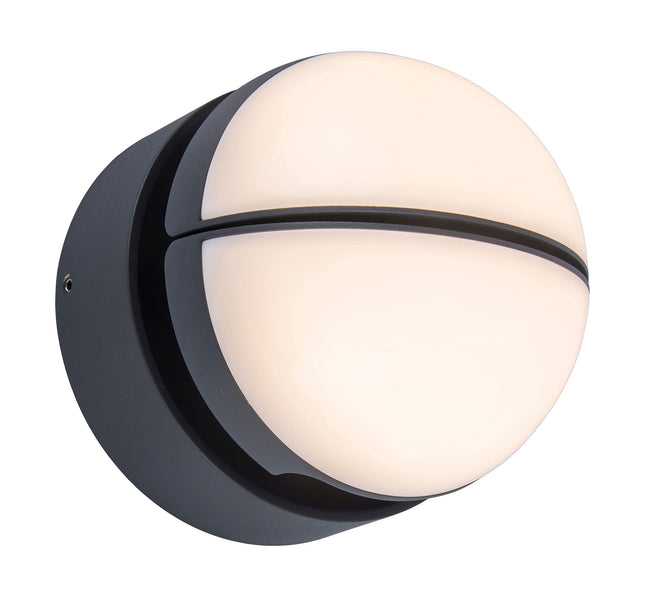 Lutec Wall Light EKLIPS 5199001118 Multi Purpose LED Outdoor Wall Light with Two Halfmoon Shape diffusors|Fixture Material : Heavy-Duty Aluminium |Fixture Color :Dark Grey|