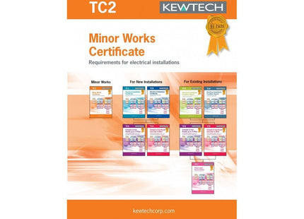 TC2 Kewtech Electrical Installation Minor Works Certificate, Carbon, Black, Small