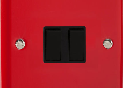 Varilight 2-Gang (Double), 1 or 2 Way 10 Amp Switch, Classic Lily Pillar Box Red XY2B.PR,