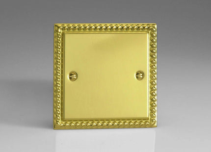 Varilight Single Blank Plate Georgian Brass XGSB