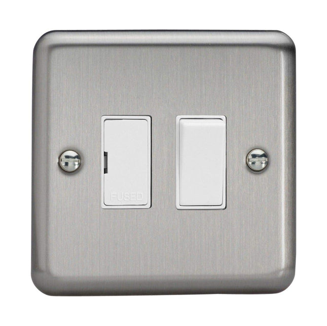 Varilight Classic Matt Chrome 13A Switched Fused Spur White 13A Switched Fused Spur