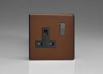 Varilight XDM4BS 13A Socket Mocha Brown Black 1-Gang