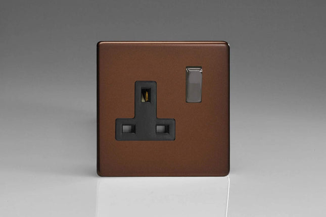 Varilight XDM4BS 13A Socket Mocha Brown Black 1-Gang