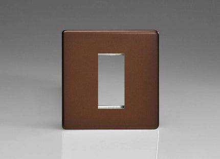 Varilight Data Grid Face Plate For 1 Data Module Width Dimension Screwless Mocha XDMG1S