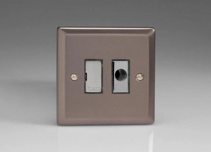 Varilight 13A Unswitched Fused Spur + Flex Outlet with Metal Inserts Pewter XR6UFOD