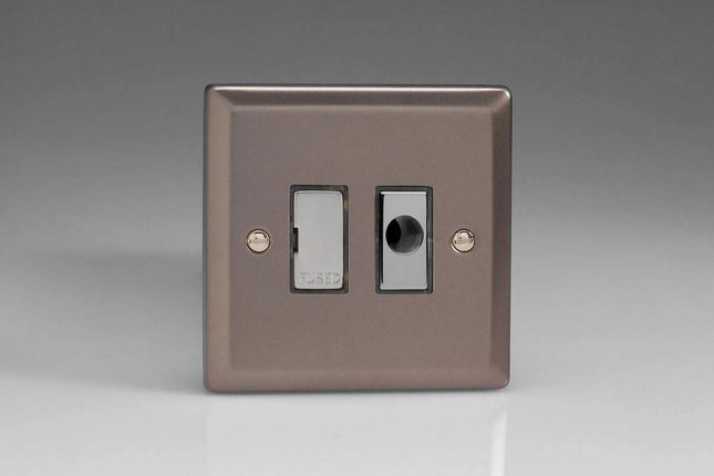 Varilight 13A Unswitched Fused Spur + Flex Outlet with Metal Inserts Pewter XR6UFOD