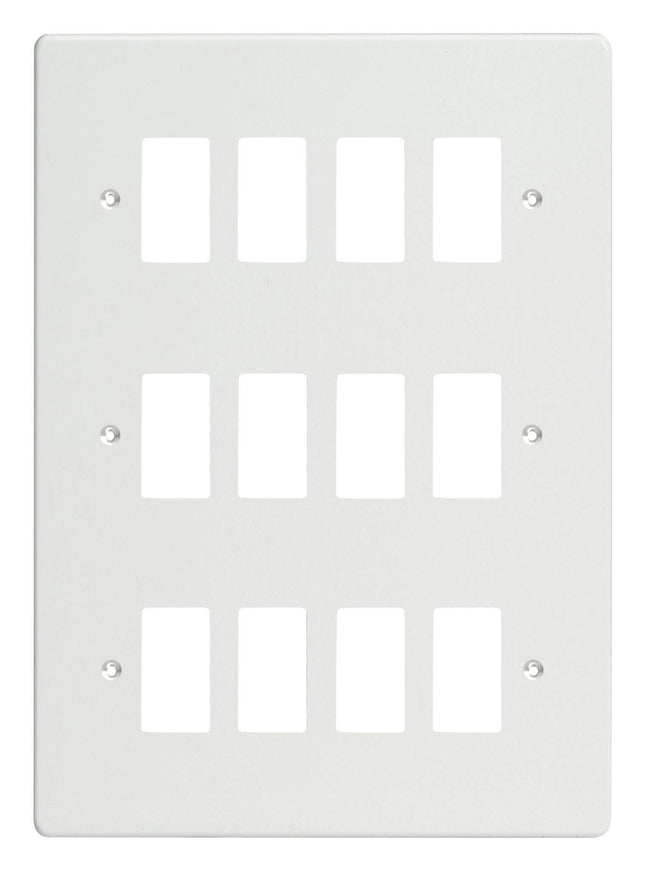 Varilight XDQPG12 PowerGrid Premium White 12-Gang Grid Plate (Triple Twin Plate)