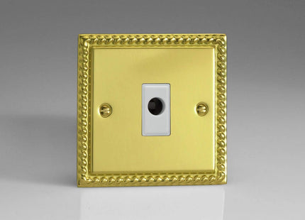 Varilight 16A Flex Outlet Plate Georgian Brass XGFOW