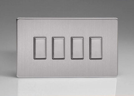 Varilight JDSES004S Dimmer Switch Brushed Steel 4 Gang