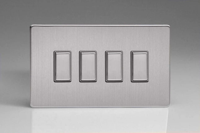 Varilight JDSES004S Dimmer Switch Brushed Steel 4 Gang