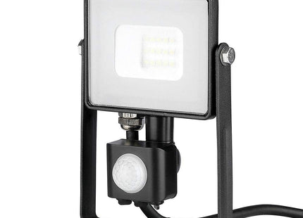 V-TAC 10W With Motion Sensor Waterproof Outside Security Led Floodlight With Samsung Led Body Glass Ip65 800 Lumens