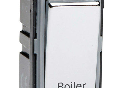 Varilight Engraved 20A 1-Way Double Pole Switch 'Boiler' PowerGrid Chrome G201DC.BR