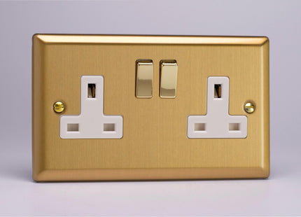 Varilight 2-Gang 13A Double Pole Switched Socket With Metal Rockers