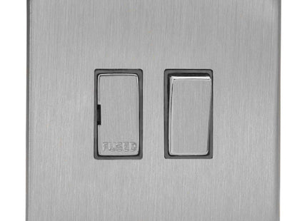 Varilight XDS6DS Switched Fuse Spur Brushed Steel No Insert