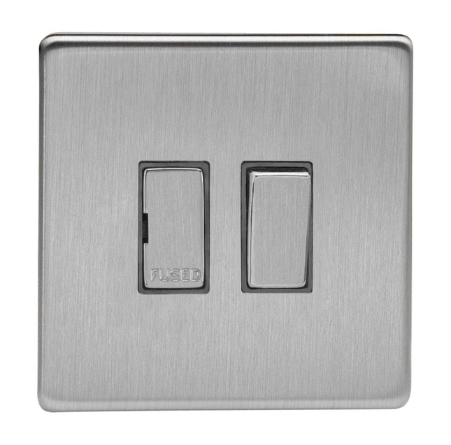 Varilight XDS6DS Switched Fuse Spur Brushed Steel No Insert