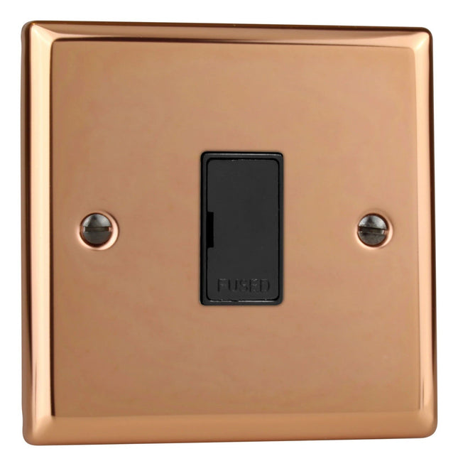 Varilight Urban Polished Copper 13 Amp Unswitched Fused Spur