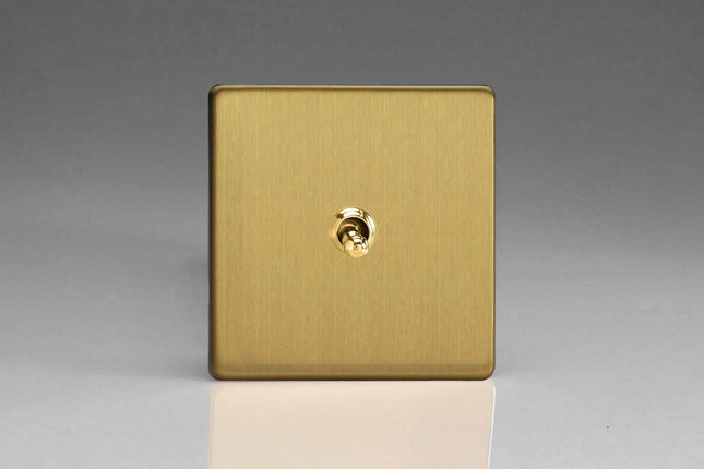 Varilight 1-Gang 10A Intermediate Toggle Light Switch Brushed Brass XDBT7S