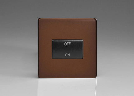 Varilight Flat Plate Screwless Mocha Fan Isolator Switch Black Insert XDMFIBS