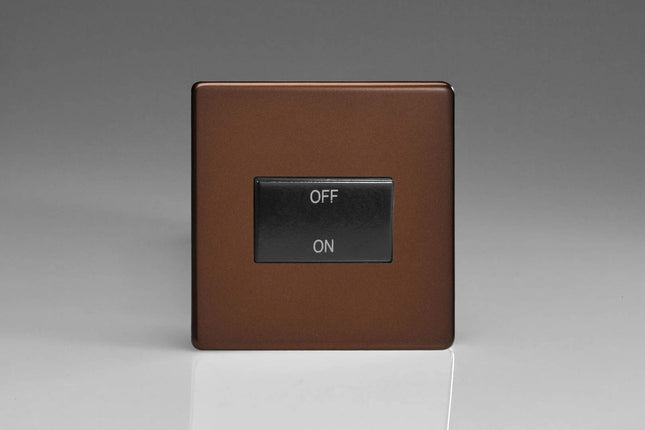 Varilight Flat Plate Screwless Mocha Fan Isolator Switch Black Insert XDMFIBS