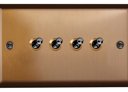 Varilight Urban Brushed Bronze 4 Gang 2-Way 10 Amp Toggle Switch