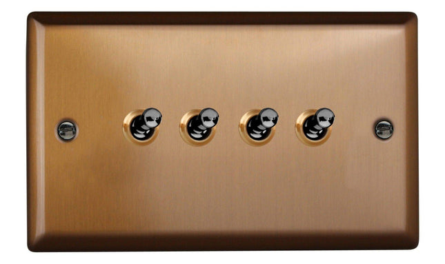 Varilight Urban Brushed Bronze 4 Gang 2-Way 10 Amp Toggle Switch