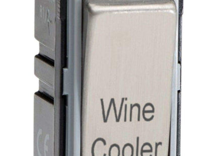 Varilight Brushed Steel Powergrid Engraved Module 20 Amp 1-Way Double Pole Switch 'Wine Cooler'