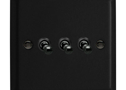 Varilight Urban Matt Black 3 Gang 2-Way 10 Amp Toggle Switch