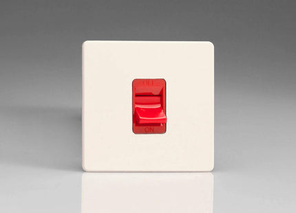 Varilight Primed Ready to Paint Flat Plate Screwless 45 Amp Cooker Control Switch (Single Plate)
