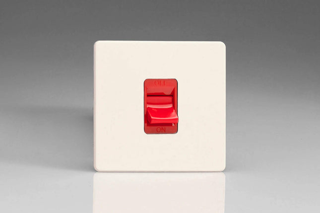 Varilight Primed Ready to Paint Flat Plate Screwless 45 Amp Cooker Control Switch (Single Plate)