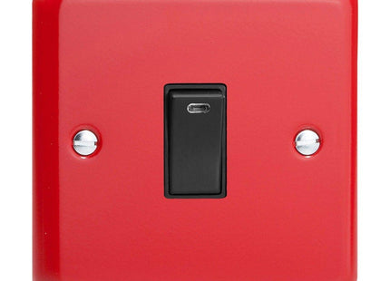 Varilight 1-Gang 20A Double Pole Rocker Light Switch + Neon Indicator Light Pillar Box Red XY20NB.PR