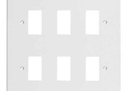 Varilight XDQPG6 PowerGrid Premium White 6 Gang Grid Plate (Double Twin Plate)