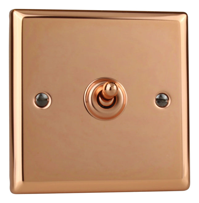 Varilight Urban Polished Copper 1-Gang 2-Way 10 Amp Toggle Switch