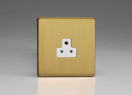 Varilight 1-Gang 2A Round Pin Socket Dimension Screwless Brushed Brass XDBRP2AWS