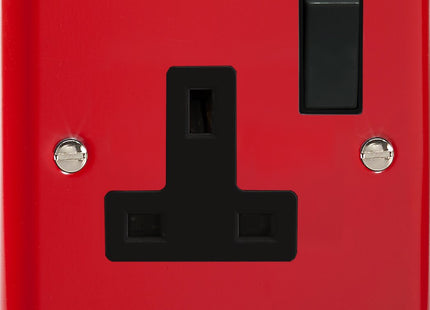 Varilight 1-Gang (Single), 13 Amp Switched Socket, Classic Lily Pillar Box Red XY4B.PR
