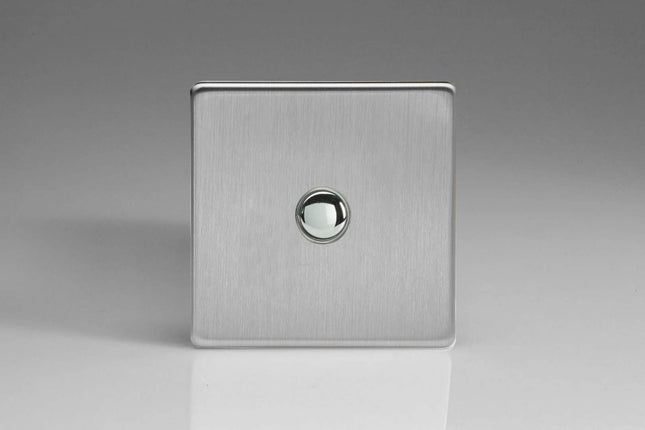 Varilight V-Pro IR 1-Gang Tactile Touch Control Dimming Light Switch Slave for use with Master on 2-Way Circuits Brushed Steel IJDSS001S
