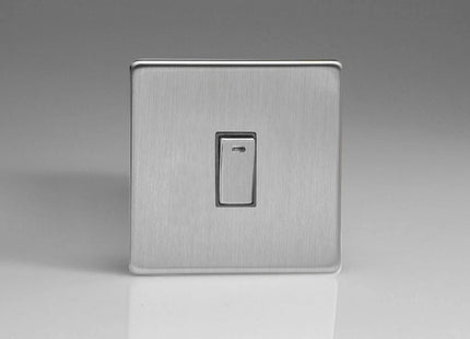Varilight 1-Gang 20A Double Pole Rocker Switch + Neon In Brushed Steel