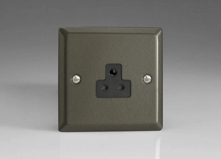 Varilight 1-Gang 2A Round Pin Plug Socket Graphite XPRP2AB