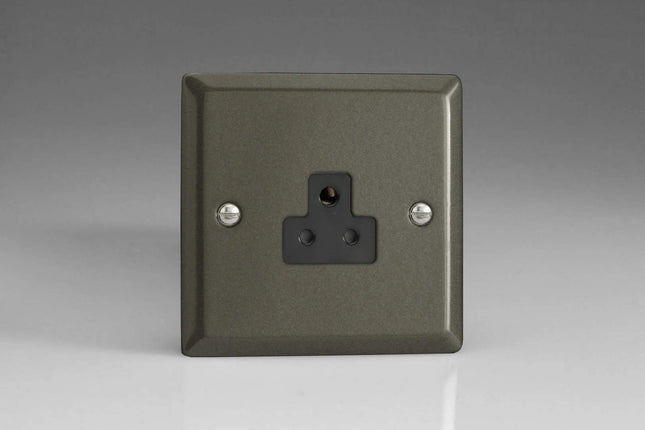Varilight 1-Gang 2A Round Pin Plug Socket Graphite XPRP2AB