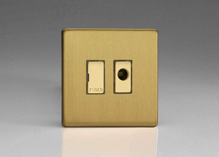Varilight 13A Unswitched Fused Spur + Flex Outlet with Metal Inserts Brushed Brass XDB6UFODS