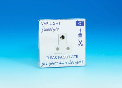 Varilight White 1-Gang 5A Round Pin Socket Freestyle Clear XIFRP5ACW